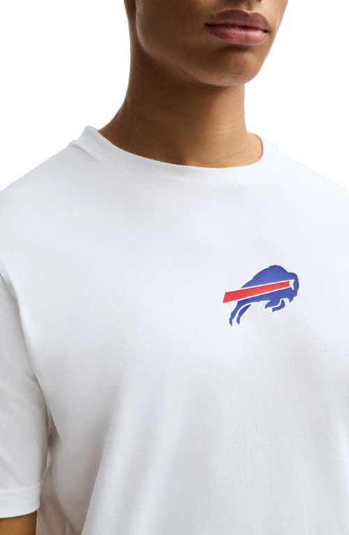 Shop Hugo Boss Boss X Nfl Stretch Cotton Graphic T-shirt In Buffalo Bills - White