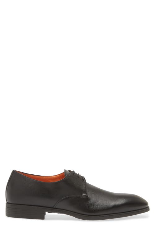 Shop Santoni Induct Plain Toe Derby In Black