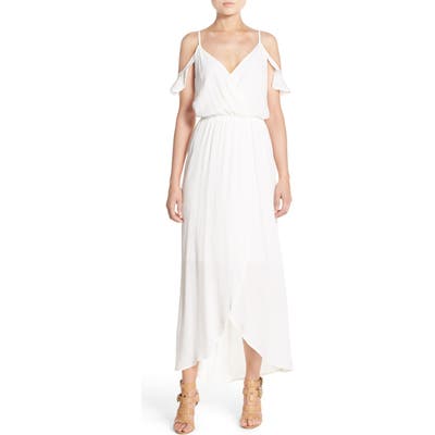 Fraiche By J Cold Shoulder Wrap Front Maxi Dress
