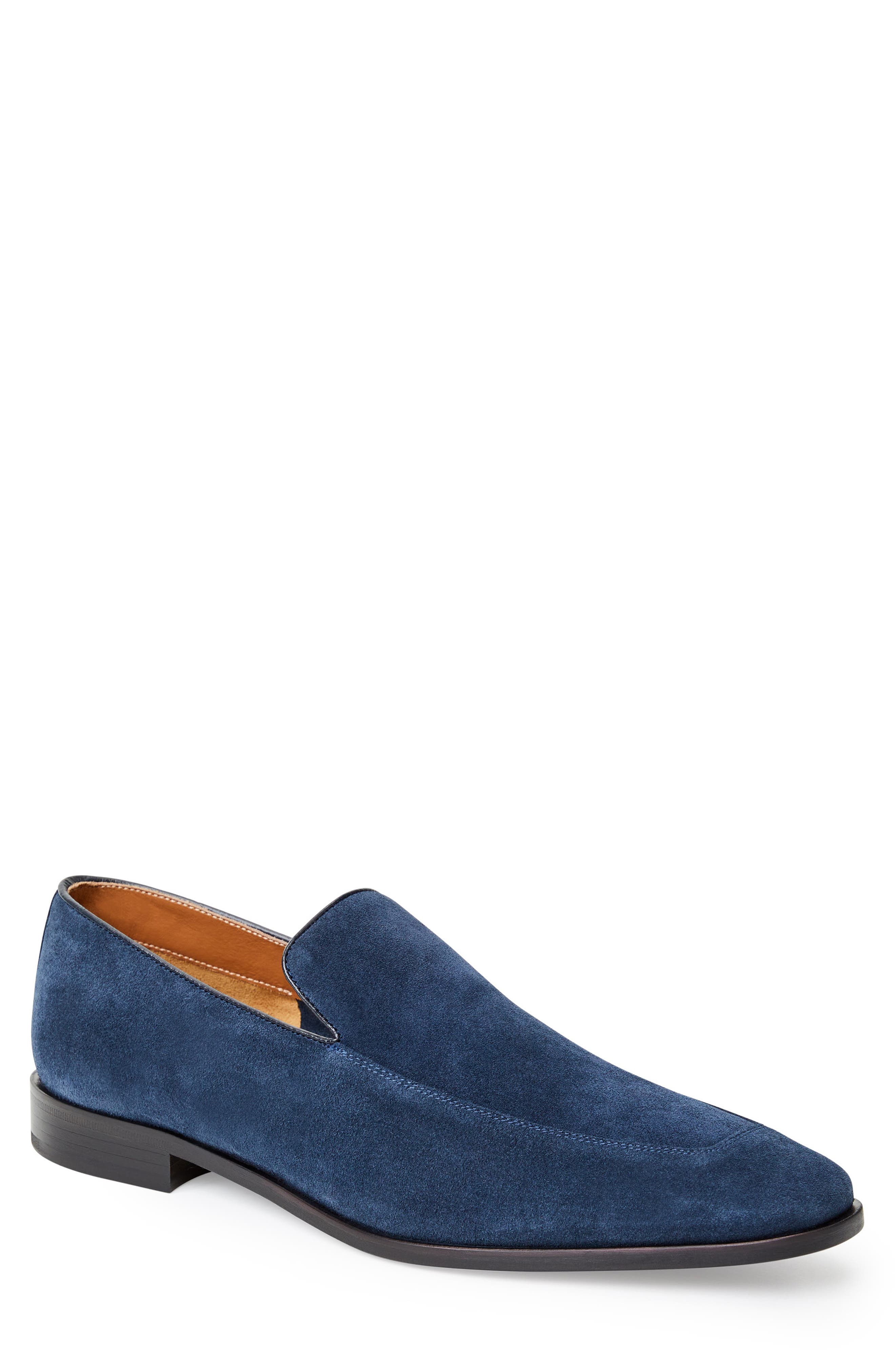 Bruno Magli Men's Sino Loafers - Navy Lin Suede | Smart Closet