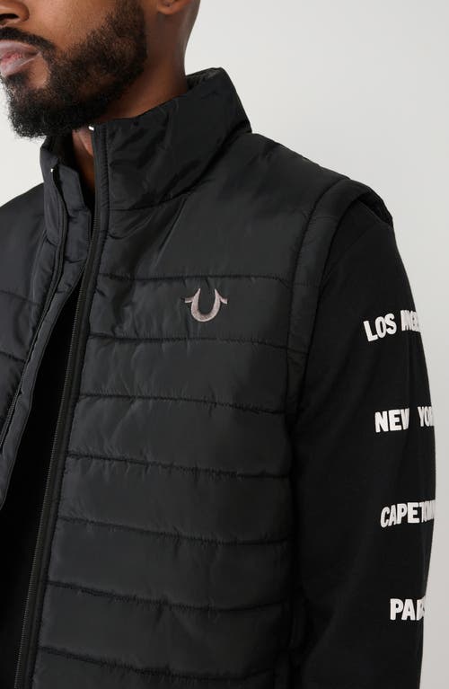 TRUE RELIGION BRAND JEANS TRUE RELIGION BRAND JEANS ARCH LOGO PUFFER VEST