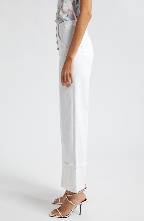 Cinq À Sept Women's Benji Twill Cotton-blend Cuffed Flare Pants In White