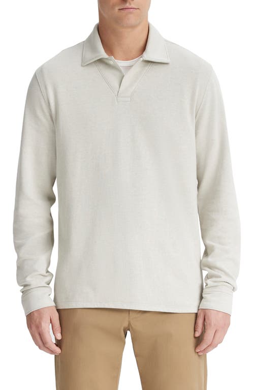 Vince Double Face Long Sleeve Polo In White