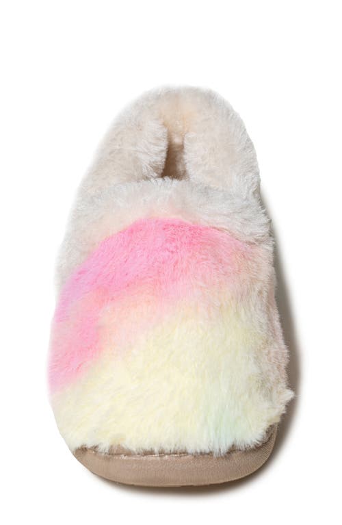 Minnetonka Kids' Daina Faux Fur Lined Slipper In Ivory Multi Color
