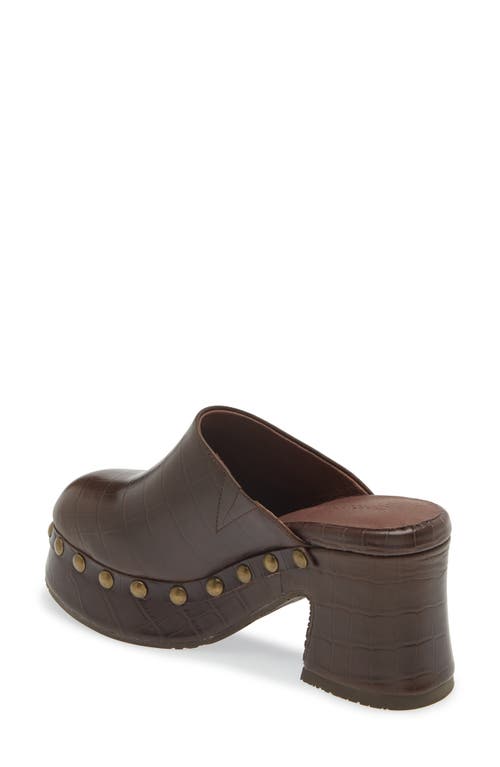 Shop Chocolat Blu Hester Platform Clog In Brown Embossed Crocodile