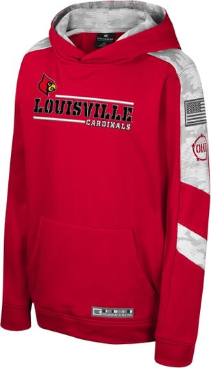 Men's Colosseum Red Louisville Cardinals Chotchkie Active Waffle Hoodie  Windshirt