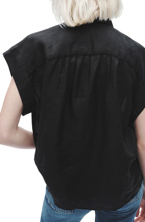 Rag & Bone Lucia Embroidered Button-front Shirt In Black