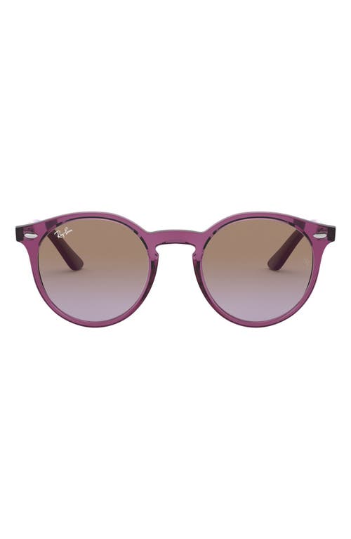 Shop Ray Ban Ray-ban Junior 44mm Round Sunglasses In Fuchsia