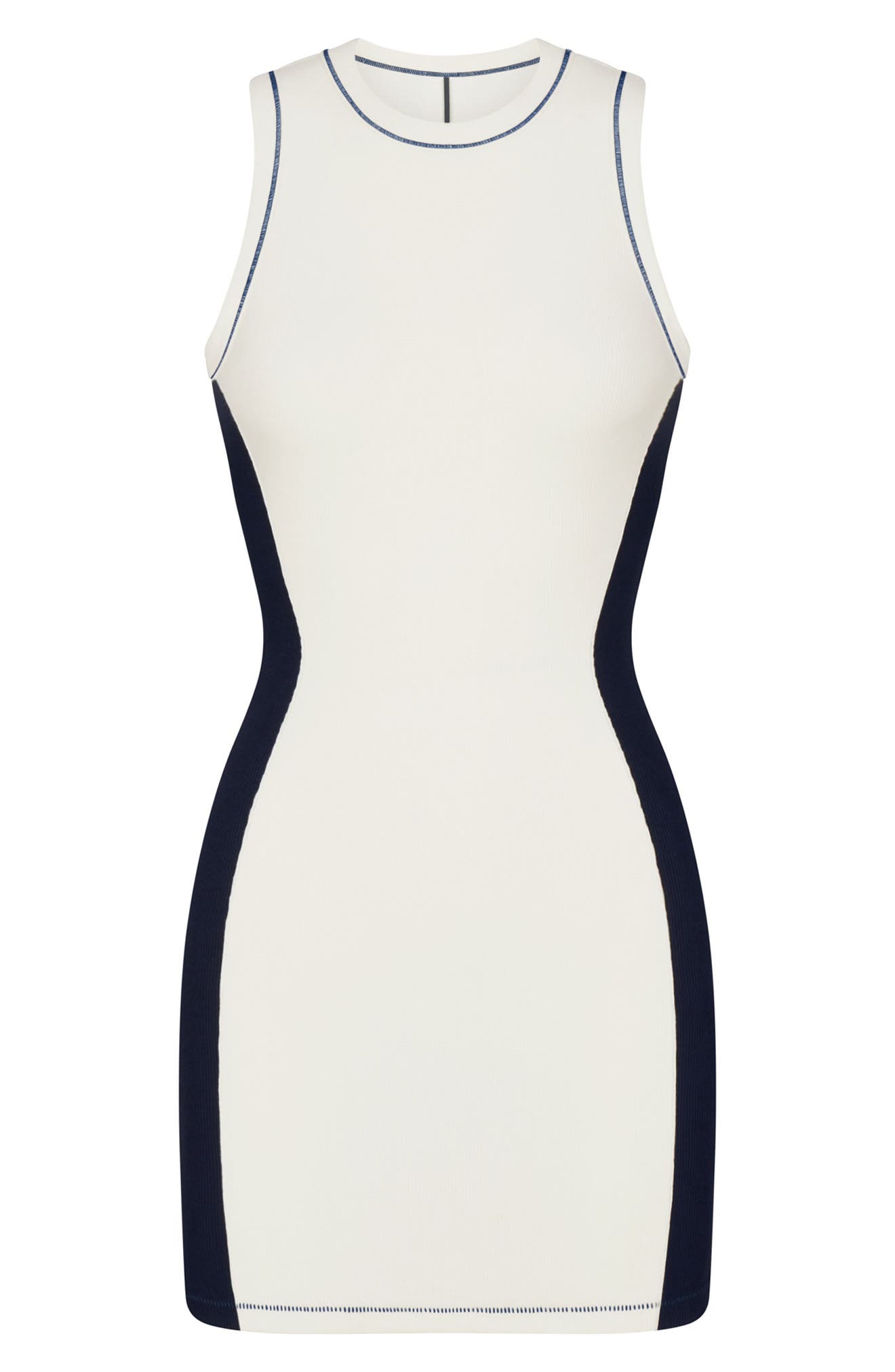 SKIMS Ribbed Body-Con Dress in Marble /Navy | Smart Closet