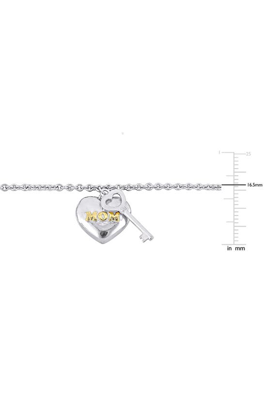 Shop Delmar Heart & Key Charm Bracelet In Silver