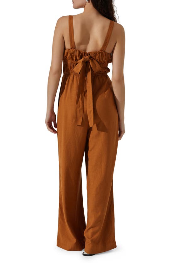 Astr Wide Leg Jumpsuit In Mocha
