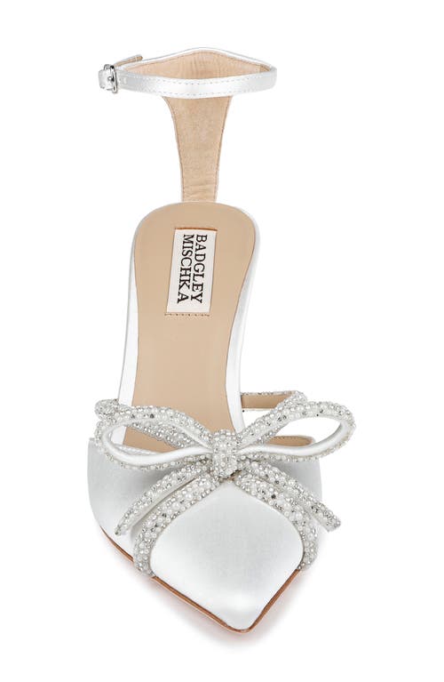 BADGLEY MISCHKA BADGLEY MISCHKA COLLECTION ANN ANKLE STRAP POINTED TOE PUMP