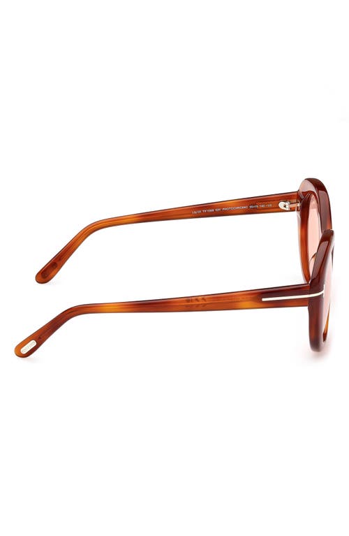 Tom Ford Eyewear Round Frame Sunglasses In Blonde Havana/violet