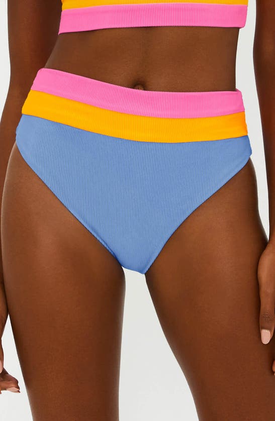 Shop Beach Riot Heidi Colorblock High Waist Bikini Bottoms In Daydreamer Colorblock