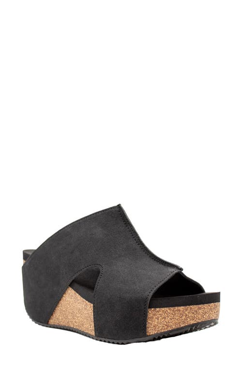 Volatile Cassatt Platform Wedge Slide Sandal in Black 