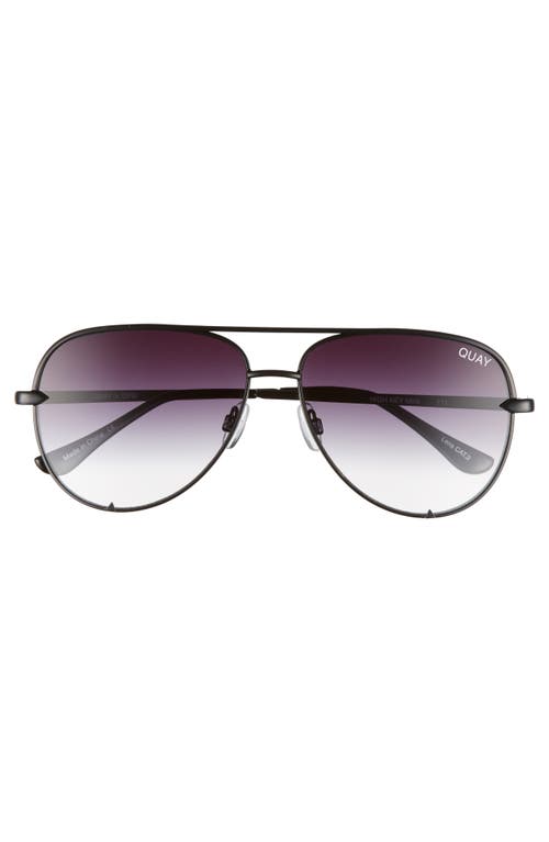 Quay X Desi Perkins High Key Mini 57mm Aviator Sunglasses - Black/ Fade To Clear In Black/fade To Clear