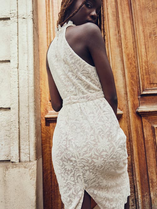 Shop Eddy Ilona Midi Dress In Ivory Crochet Lace