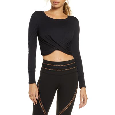 Free People Fp Movement Undertow Crop Tee, Black