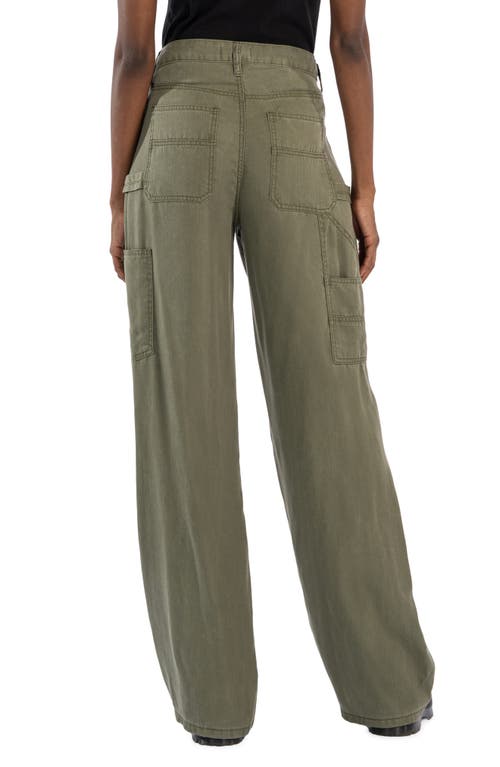 Shop Kut From The Kloth Meg High Waist Wide Leg Cargo Pants In Olive