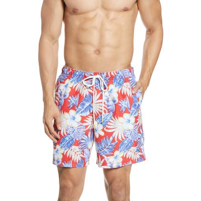 Tommy Bahama Naples Konkan Jungle Classic Fit Swim Trunks, Red