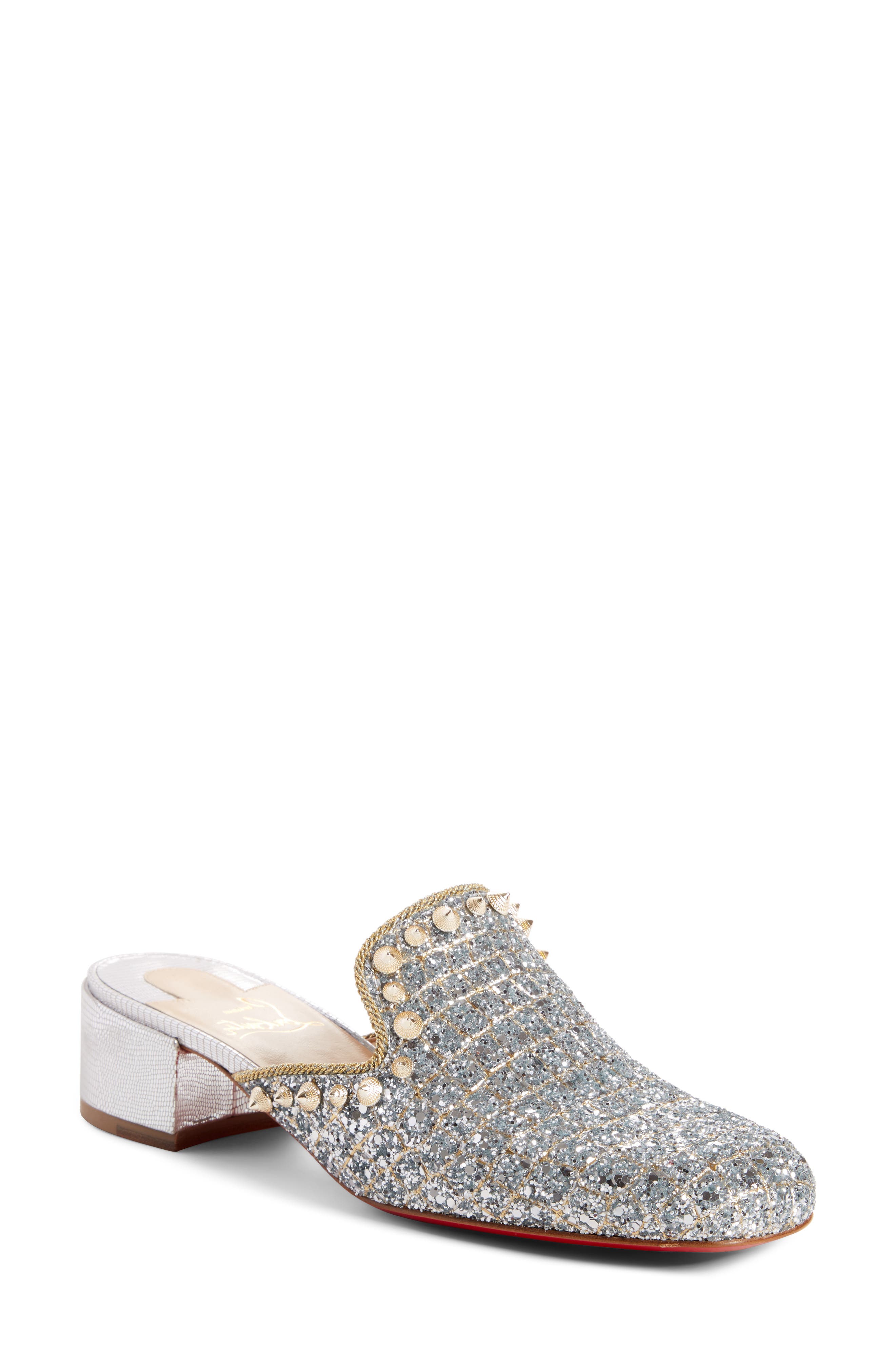 glitter mule shoes