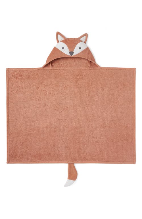 Elegant Baby Terry Velour Hooded Fox Towel In Rust
