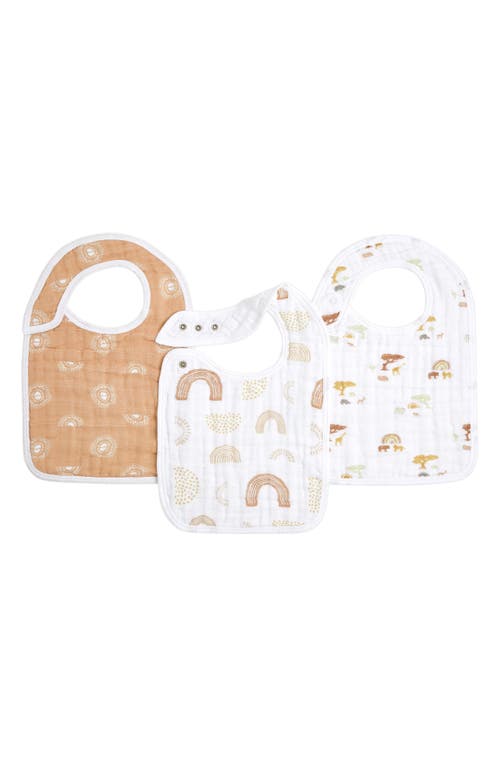 Shop Aden + Anais 3-pack Classic Organic Cotton Muslin Snap Bibs In Keep Rising Tan