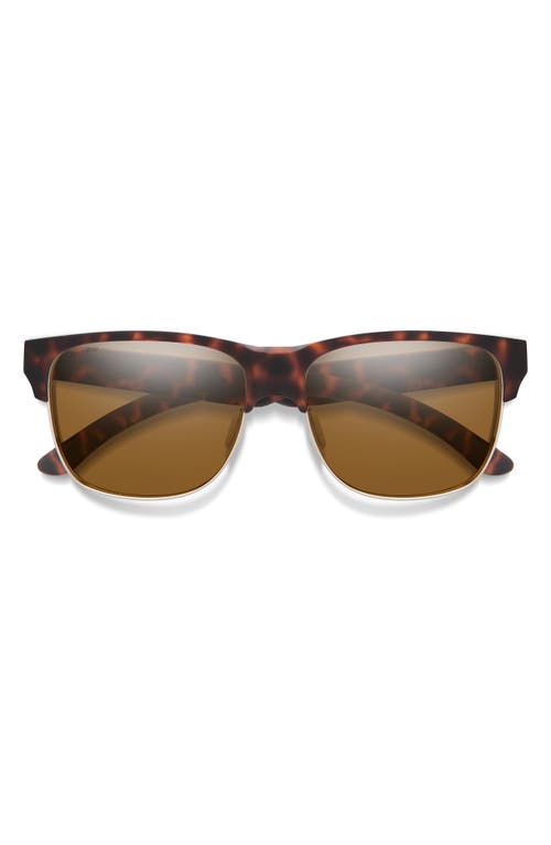 Lowdown Split 56mm ChromaPop Polarized Square Sunglasses in Matte Tortoise /Brown