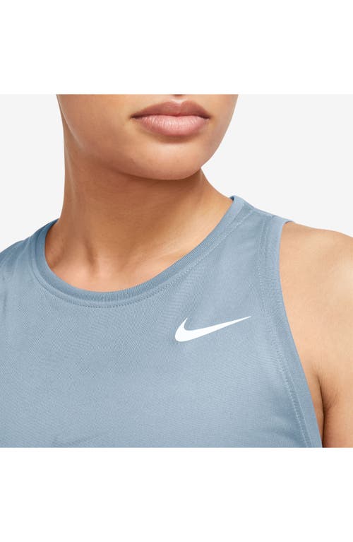 Shop Nike Dri-fit Running Tank In Light Armory Blue/white
