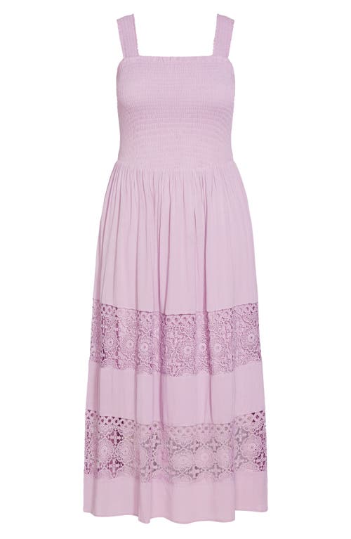 Shop City Chic By The Beach Lace Inset Maxi Sundress In Lavendula