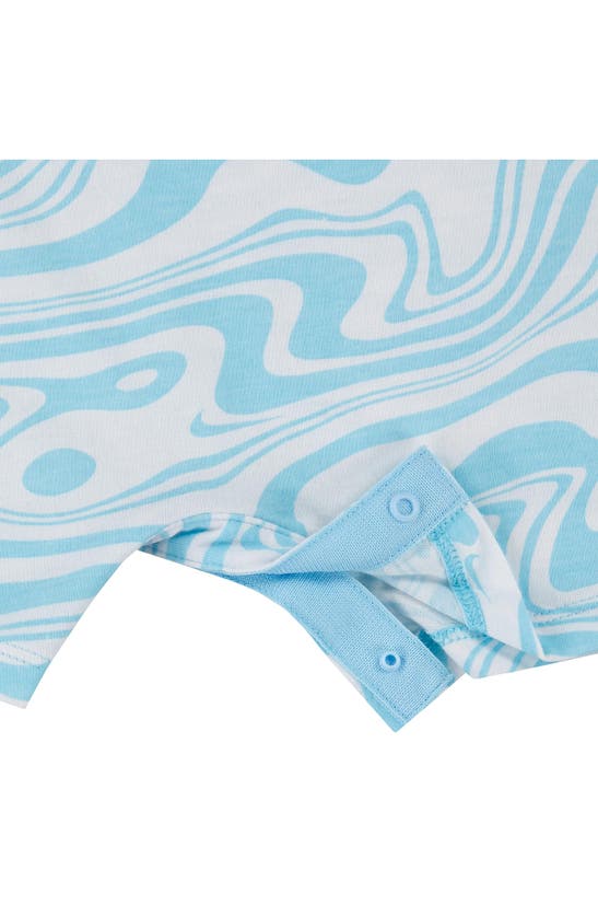Shop Nike Wavy Print Romper In Aquarius Blue