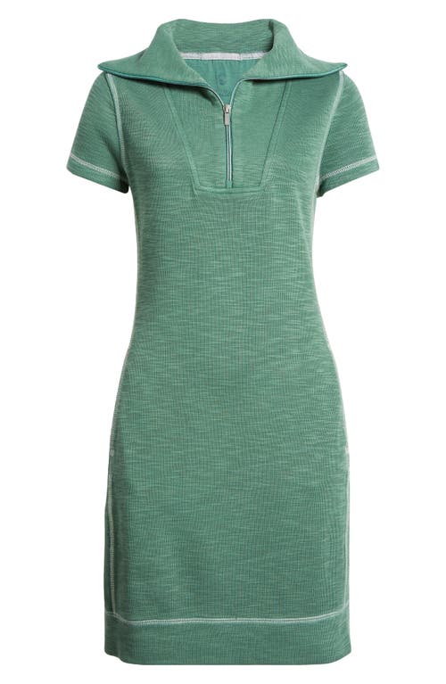 Shop Tommy Bahama Tobago Bay Half Zip Dress In Dark Spearmint