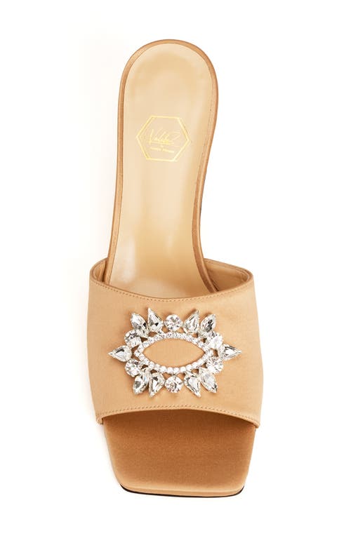 Shop Nalebe Aurum Embellished Slide Sandal In Champagne