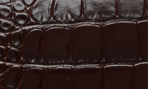 Victoria Beckham Dorian Croc Embossed Leather Shoulder Bag In Espresso 8946