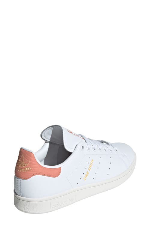 Shop Adidas Originals Adidas Primegreen Stan Smith Sneaker In White/wonder Clay/spark