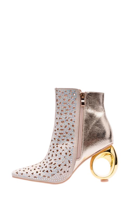 Lady Couture Breeze Rhinestone Pointed Toe Bootie In Gold