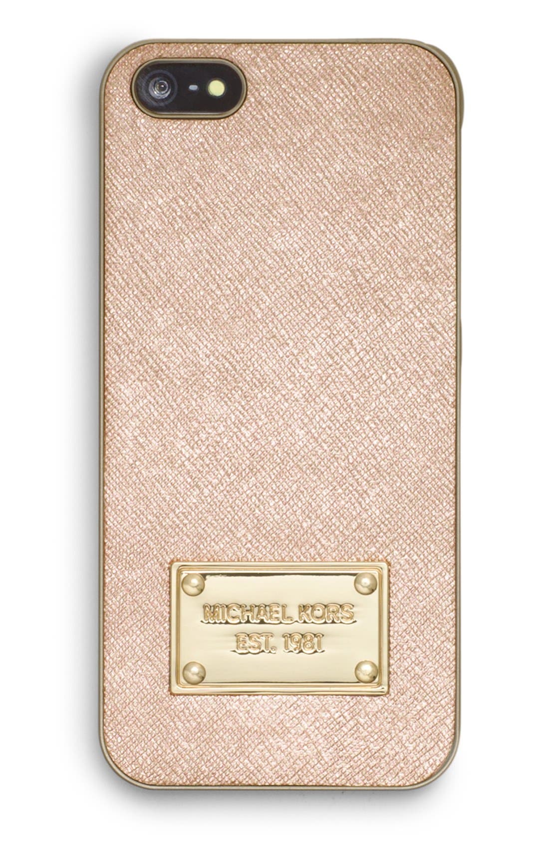 MICHAEL Michael Kors Metallic Saffiano iPhone 5 & 5s Case Nordstrom