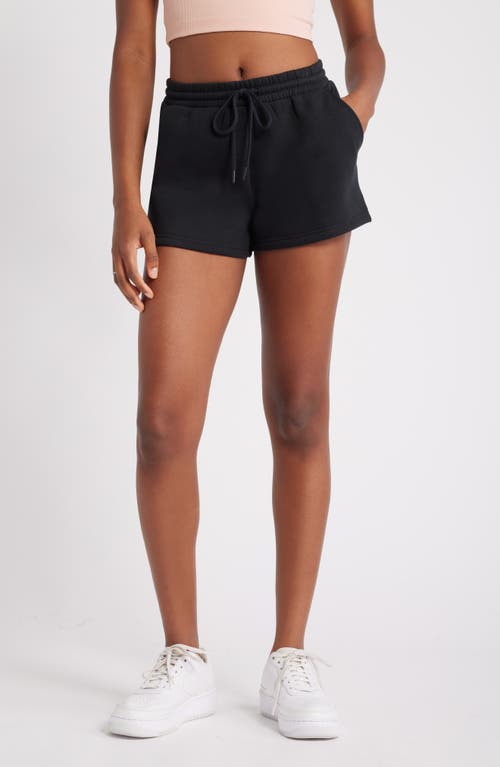 Shop Bp. Elastic Waist Fleece Shorts In Black Jet