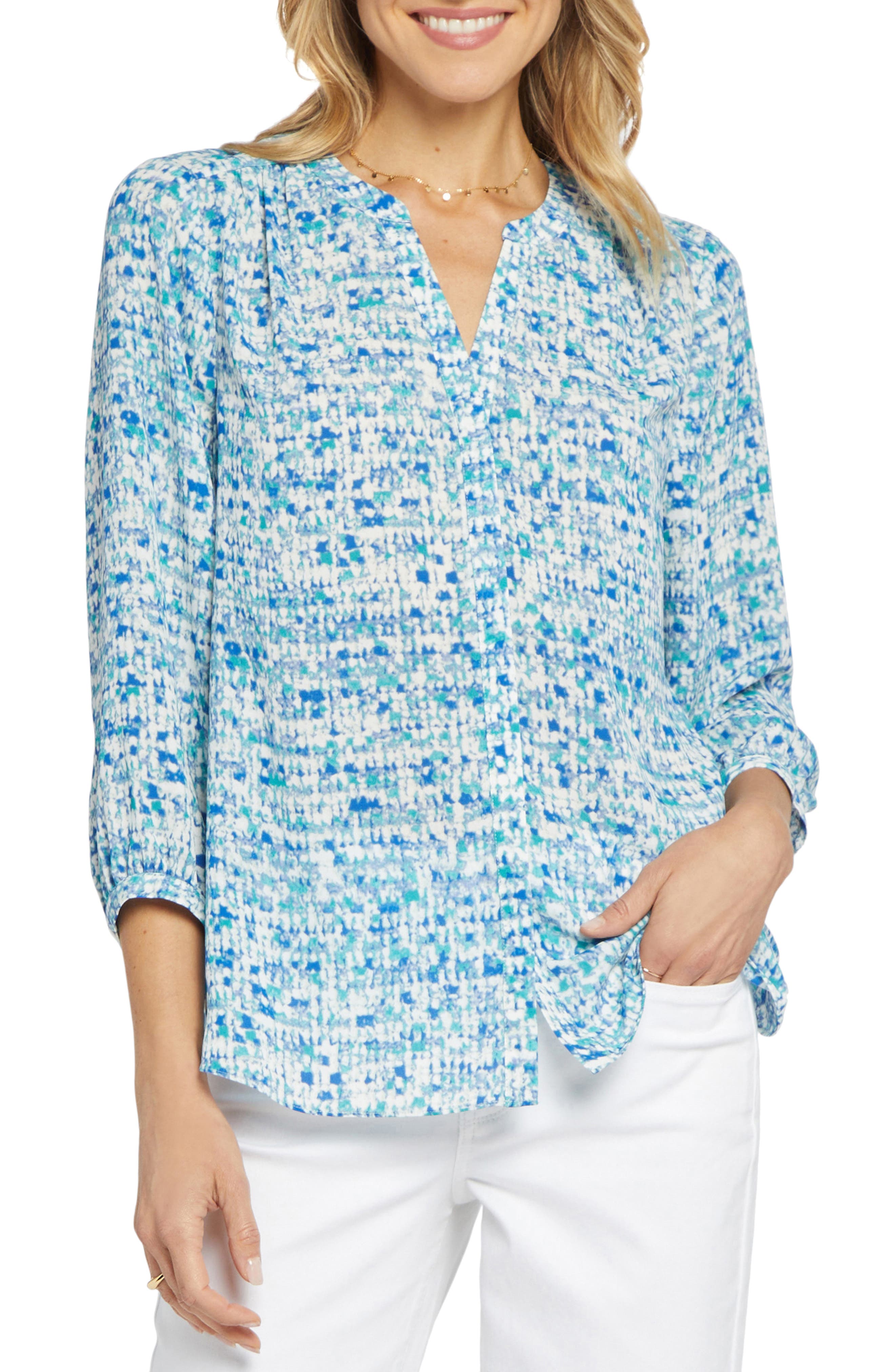 blue green womens tops