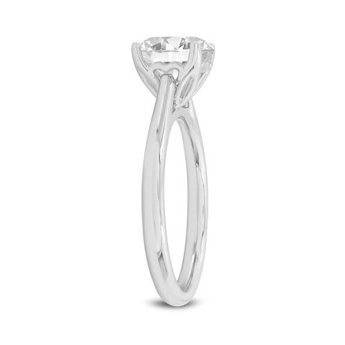 Asany Love Grown Collection 14k White Gold Round Cut Lab Grown Diamond Cathedral Engagement Ring In 14k White Gold