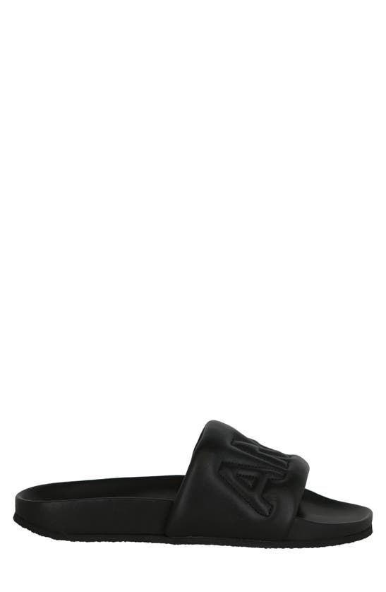 Shop Ambush Quilted Leather Slide Sandal In Black
