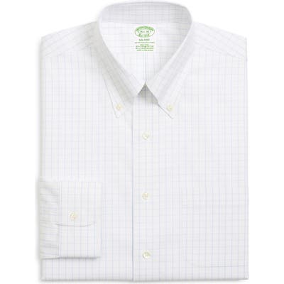 Brooks Brothers Milano Trim Fit Stretch Windowpane Dress Shirt
