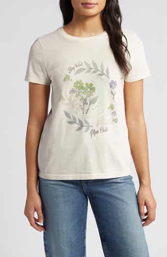 Lucky Brand Embellished Cotton Graphic T-Shirt