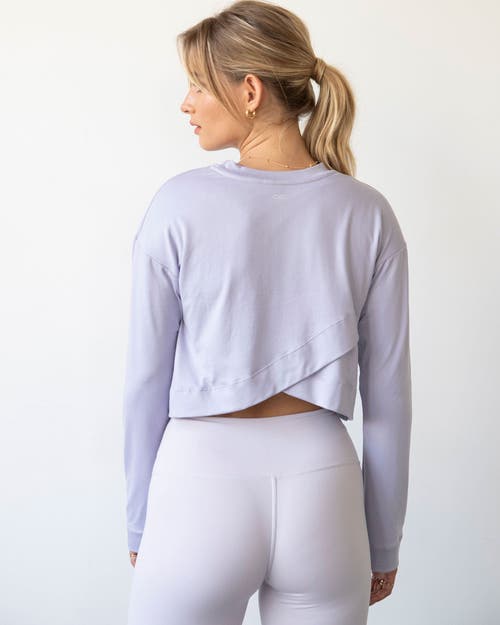 Rebody Active Go With The Flow Crop Long Sleeve Top In Purple Lace
