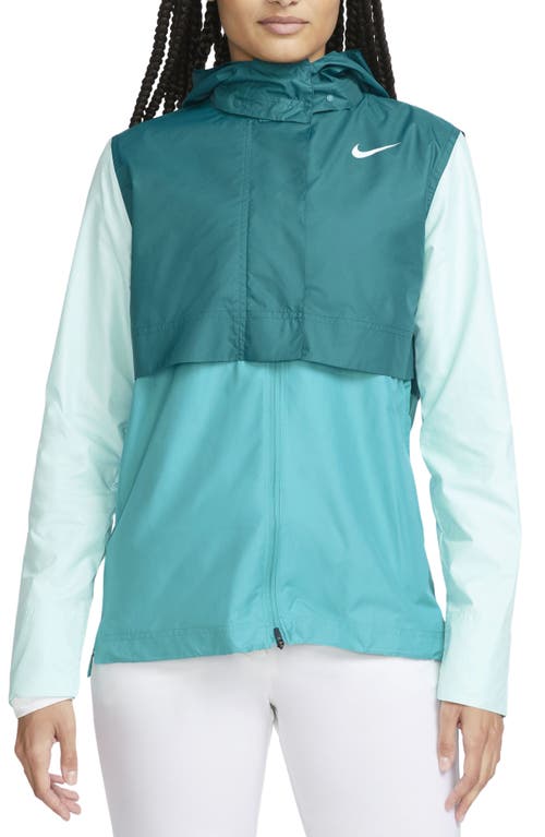 Shop Nike Tour Water Repellent Hooded Golf Jacket In Geode Teal/teal Nebula