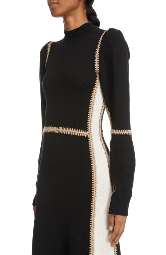 Chloé Embroidered Wool And Cashmere-blend Turtleneck Maxi Dress In