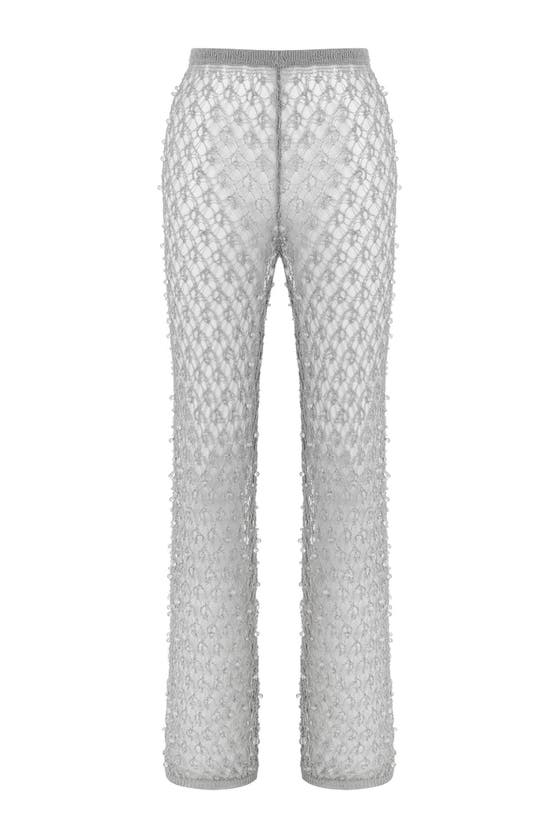 NOCTURNE NOCTURNE SHIMMERING THREADED MESH PANTS