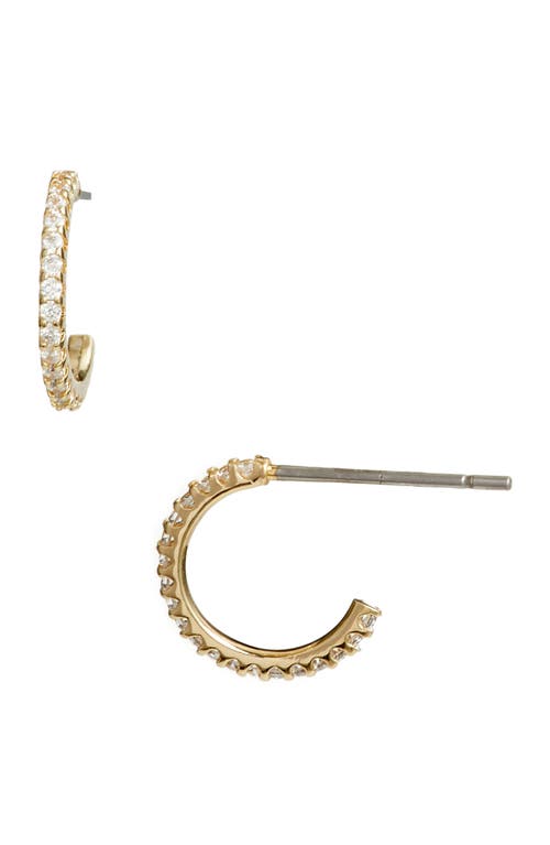 Nordstrom Pavé Huggie Hoop Earrings in Clear- Gold at Nordstrom