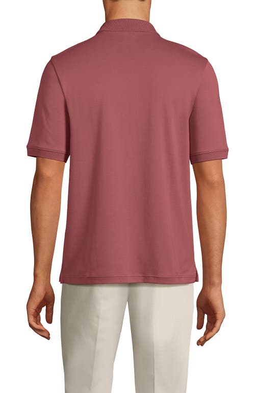 Shop Lands' End Short Sleeve Cotton Supima Polo Shirt In Dark Rose Clay