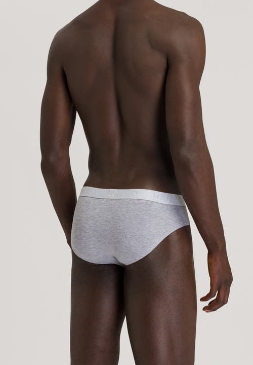 Hanro Cotton Essentials Two-pack Briefs In Light Melange/deep Navy